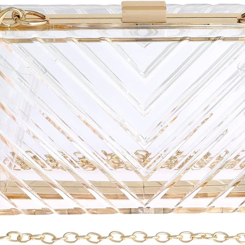 Clear Purses For Women Acrylic Clear Clutch Bag Stadium Approved